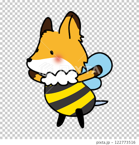 ミツバチの格好をしているキツネ 122773516