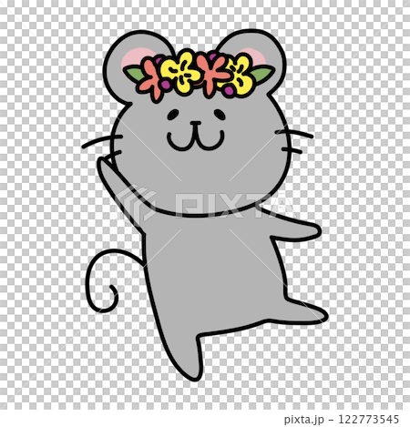 頭に花冠をつけたネズミ 122773545