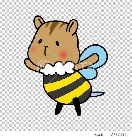 ミツバチの格好をしているリス 122773559