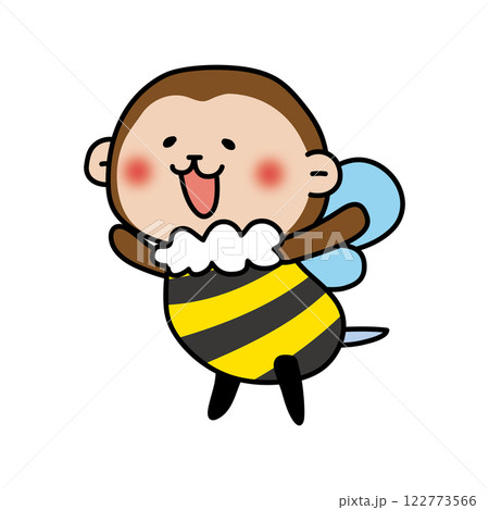 ミツバチの格好をしている猿 122773566