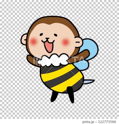 ミツバチの格好をしている猿 122773566