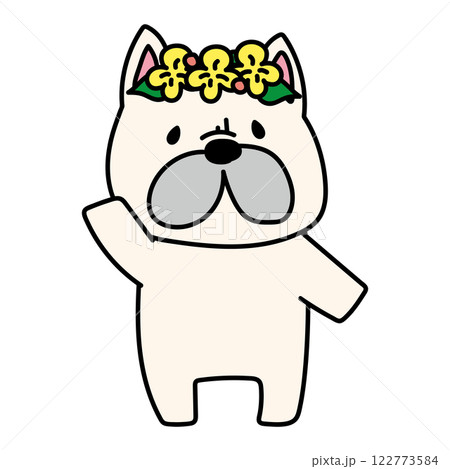 頭に花冠をつけたフレンチブルドッグ 122773584