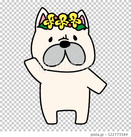 頭に花冠をつけたフレンチブルドッグ 122773584