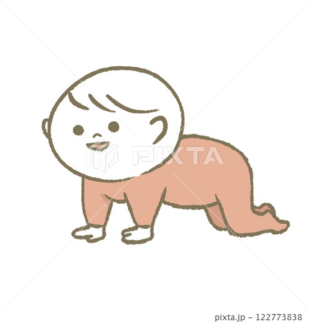 ハイハイする赤ちゃん（ピンク） 122773838