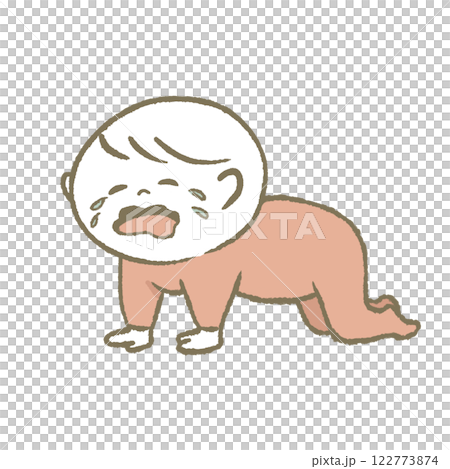 ハイハイする赤ちゃん（ピンク） 122773874