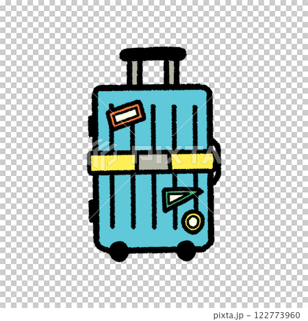 A simple hand-drawn illustration of a suitcase 122773960