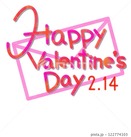 バレンタインの文字,アイコンイラスト 122774103