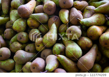 Fresh pears background 122774209