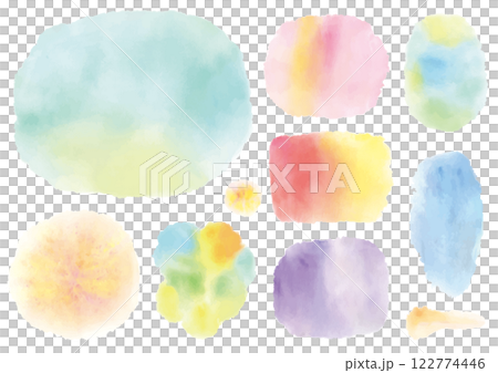 A set of 10 different watercolor texture parts A set of 10 different watercolor texture parts 122774446