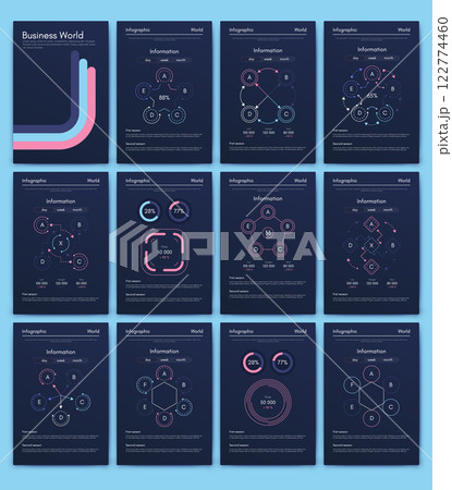 Vector graphics infographics with mobile phone. Template for creating mobile applications, workflow layout, diagram, banner, web design, business reports 122774460