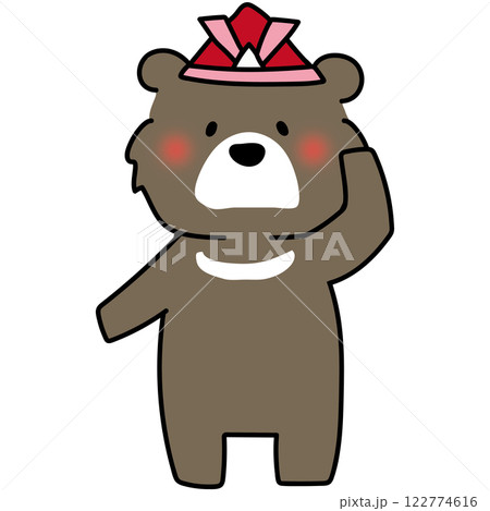 兜をかぶったクマ 122774616
