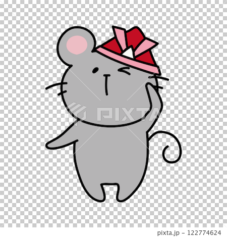 兜をかぶったネズミ 122774624