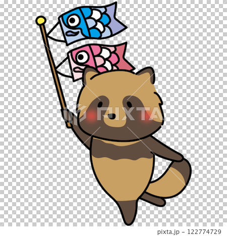 浣熊與鯉魚旗 122774729