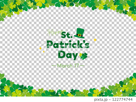 聖派翠克節的背景插圖三葉草水平位置 122774744
