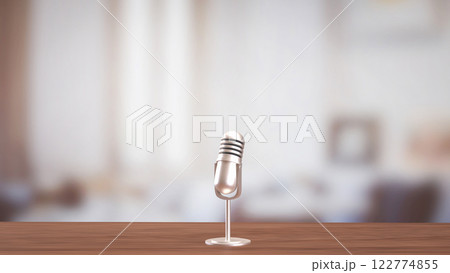 Microphone for  podcast or Radio live concept 3d Rendering. 122774855