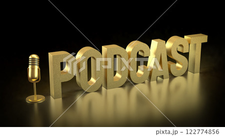 Microphone for  podcast or Radio live concept 3d Rendering. 122774856