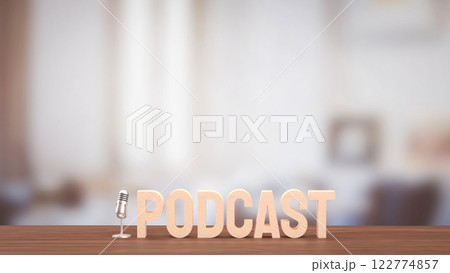 Microphone for  podcast or Radio live concept 3d Rendering. 122774857