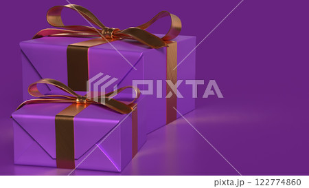 The Purple Gift box for Party or celebration concept 3d Rendering. 122774860