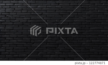 黒いレンガの平面テクスチャ 黒いレンガの平面テクスチャ 122774871