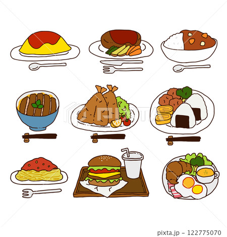 ご飯のイラストセット 122775070
