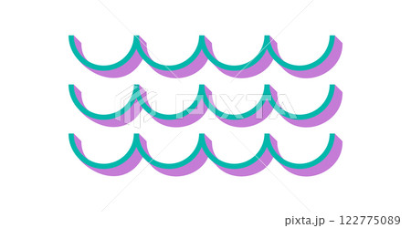 Bold abstract wave icon. Minimal form of a wave shape with shadows. Geometric element, contemporary brutalism, Y2K aesthetic, suitable for modern projects. Bold abstract wave icon. Minimal form of a wave shape with shadows. Geometric element, contemporary brutalism, Y2K aesthetic, suitable for modern projects. 122775089