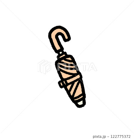 手書き風のシンプルな折り畳み傘のイラスト 122775372