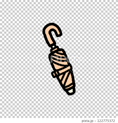 手書き風のシンプルな折り畳み傘のイラスト 122775372