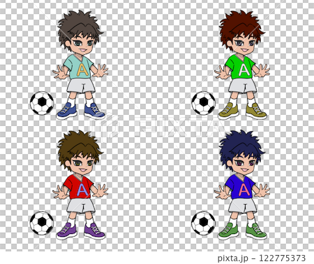 動漫風格足球男孩 122775373