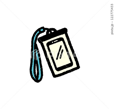 手書き風のシンプルな防水スマホケースのイラスト 122775433