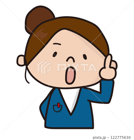 左手でワンポイントアドバイスするお局さん 122775630