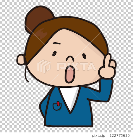 左手でワンポイントアドバイスするお局さん 122775630