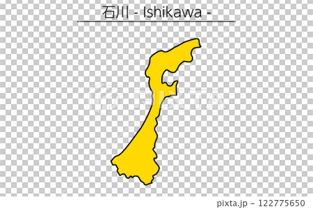 Simple map of Ishikawa prefecture, a region of Japan Simple map of Ishikawa prefecture, a region of Japan 122775650