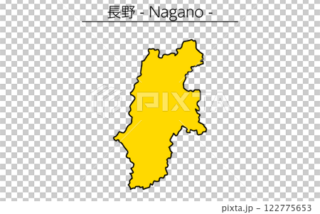 シンプルな長野県の地図、日本の地方 シンプルな長野県の地図、日本の地方 122775653