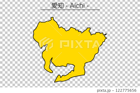 シンプルな愛知県の地図、日本の地方 シンプルな愛知県の地図、日本の地方 122775656
