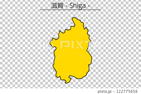Simple map of Shiga prefecture, a region of Japan 122775658