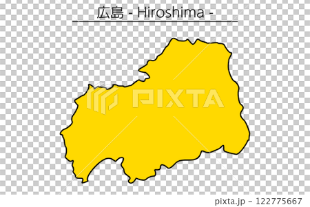 Simple map of Hiroshima prefecture, a region of Japan 122775667