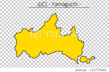 日本山口縣的簡單地圖 日本山口縣的簡單地圖 122775668