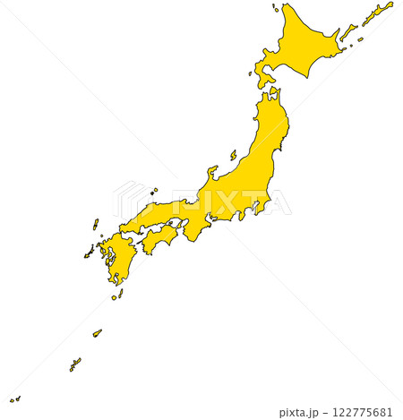 シンプルな日本地図の線画 122775681
