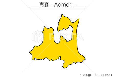 シンプルな青森県の地図、日本の地方 シンプルな青森県の地図、日本の地方 122775684