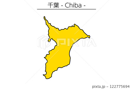 シンプルな千葉県の地図、日本の地方 シンプルな千葉県の地図、日本の地方 122775694
