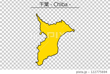 シンプルな千葉県の地図、日本の地方 シンプルな千葉県の地図、日本の地方 122775694