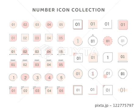 数字のアイコン セット バリエーション 番号 ナンバー イラスト 飾り罫 あしらい 装飾 素材 数字のアイコン セット バリエーション 番号 ナンバー イラスト 飾り罫 あしらい 装飾 素材 122775797