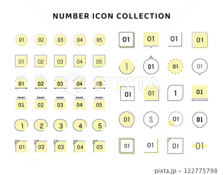 数字のアイコン セット バリエーション 番号 ナンバー イラスト 飾り罫 あしらい 装飾 素材 線 数字のアイコン セット バリエーション 番号 ナンバー イラスト 飾り罫 あしらい 装飾 素材 線 122775798