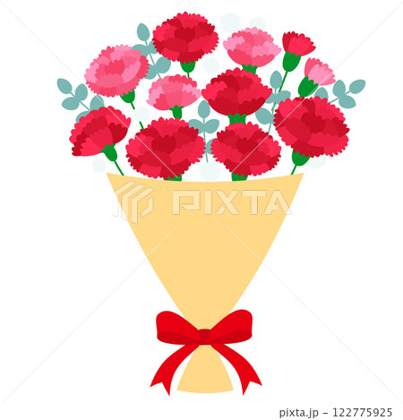 母の日のカーネーションの花束 122775925