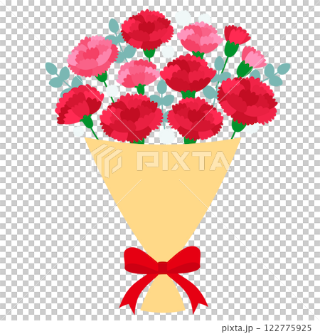 母の日のカーネーションの花束 122775925
