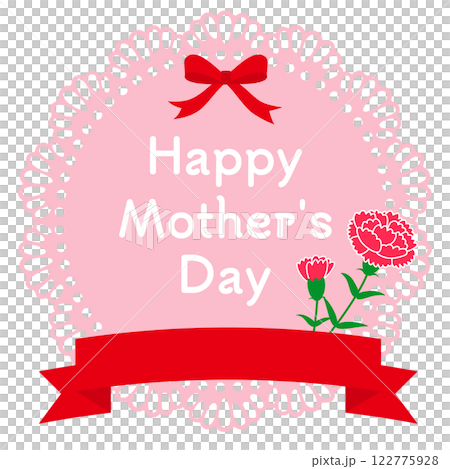 Mother's Day pink lace frame 122775928