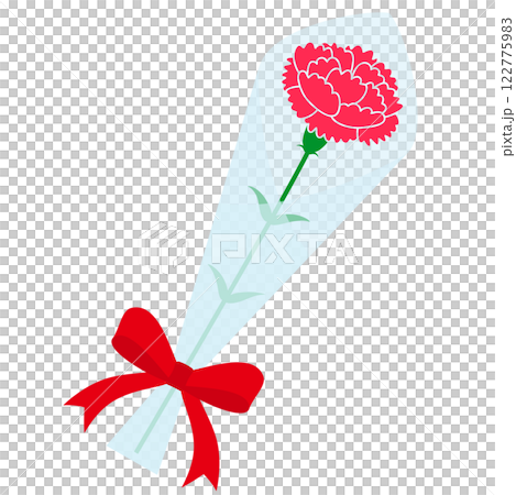 A single wrapped red carnation 122775983