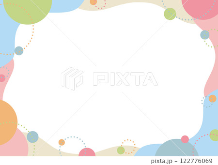 曲線と円形オブジェクトのポップな背景フレーム 曲線と円形オブジェクトのポップな背景フレーム 122776069