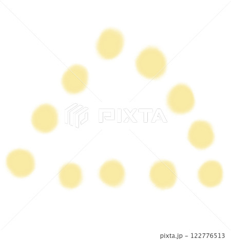 ぽってりドットで描いた柔らかな黄色の三角形 122776513