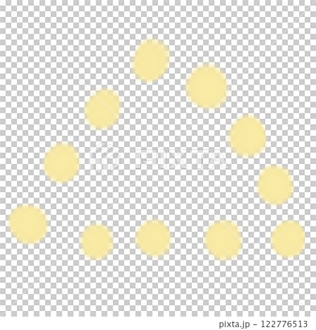 ぽってりドットで描いた柔らかな黄色の三角形 122776513